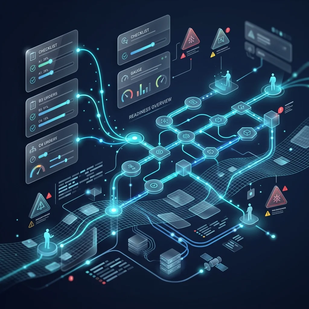 ERP readiness assessment for process, data, users, management, accounting, infrastructure and customization risk before ERPNext implementation.